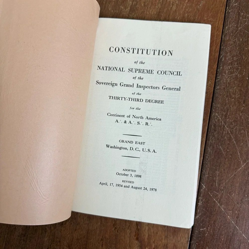 Constitution National Supreme Council 33rd Degree A&ASR Revised 1978‎ Book